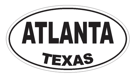 Atlanta Texas Oval Bumper Sticker or Helmet Sticker D3123 Euro Oval - Winter Park Products