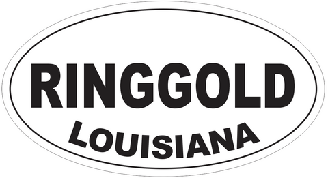 Ringgold Louisiana Oval Bumper Sticker or Helmet Sticker D4000