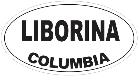 Liborina Columbia Oval Bumper Sticker or Helmet Sticker D4220