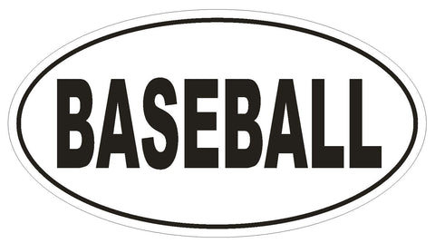 BASEBALL Oval Bumper Sticker or Helmet Sticker D1928 Euro Oval - Winter Park Products