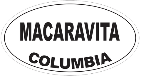 Macaravita Columbia Oval Bumper Sticker or Helmet Sticker D4899