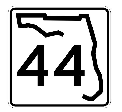 Florida State Road 44 Sticker Decal R1377 Highway Sign - Winter Park Products