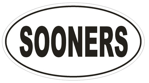 OKLAHOMA SOONERS Oval Bumper Sticker or Helmet Sticker D1991 Euro Oval - Winter Park Products