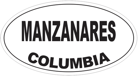 Manzanares Columbia Oval Bumper Sticker or Helmet Sticker D4804