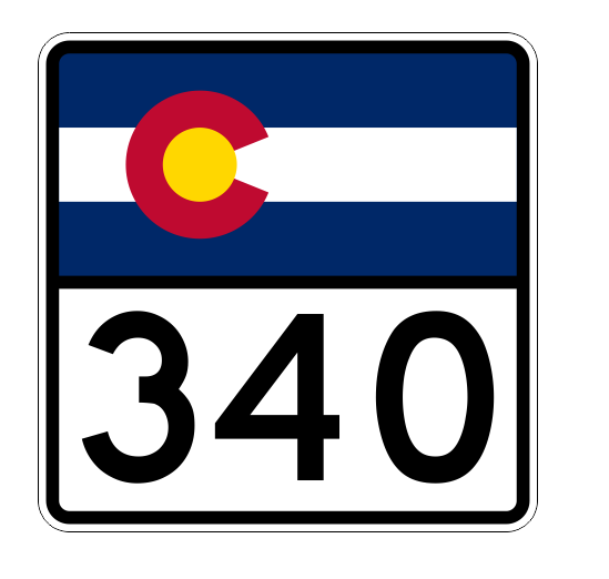 Colorado State Highway 340 Sticker Decal R2243 Highway Sign - Winter Park Products