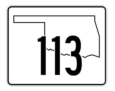 Oklahoma State Highway 113 Sticker Decal R5687 Highway Route Sign