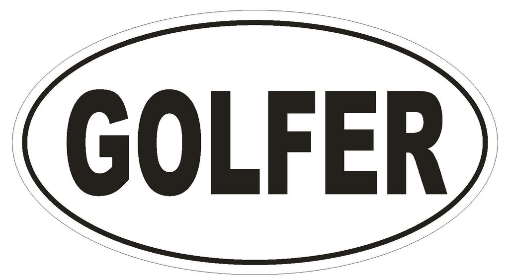 GOLFER Oval Bumper Sticker or Helmet Sticker D1895 Euro Oval - Winter Park Products