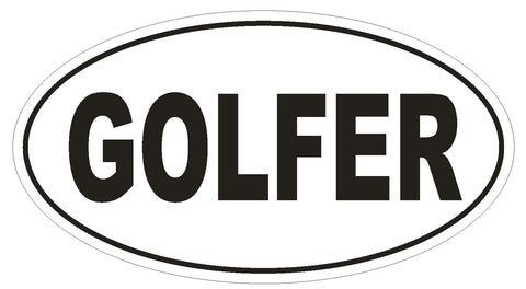 GOLFER Oval Bumper Sticker or Helmet Sticker D1895 Euro Oval - Winter Park Products
