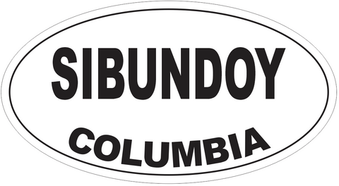 Sibundoy Columbia Oval Bumper Sticker or Helmet Sticker D4636