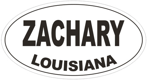 Zachary Louisiana Oval Bumper Sticker or Helmet Sticker D3884