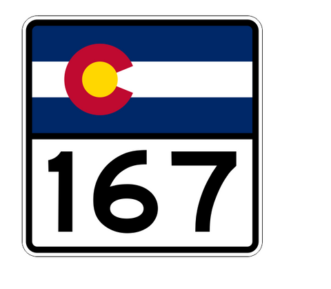 Colorado State Highway 167 Sticker Decal R2216 Highway Sign - Winter Park Products