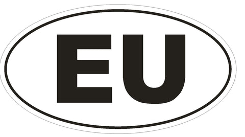 EU European Union Oval Bumper Sticker or Helmet Sticker D2053 Country Code - Winter Park Products
