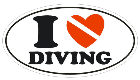 SCUBA DIVING Oval Bumper Sticker or Helmet Sticker D1839 Euro Oval - Winter Park Products