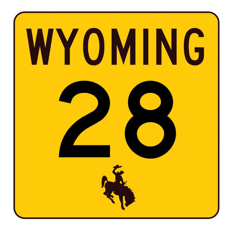 Wyoming Highway 28 Sticker R3389 Highway Sign