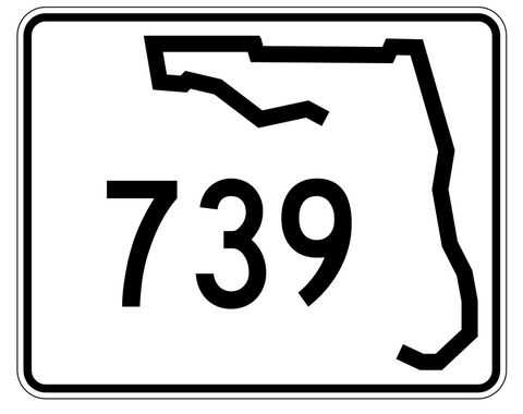 Florida State Road 739 Sticker Decal R1688 Highway Sign - Winter Park Products