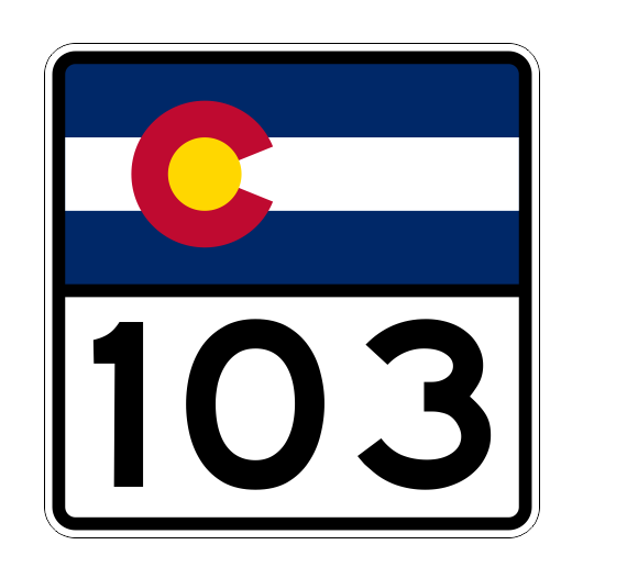 Colorado State Highway 103 Sticker Decal R1838 Highway Sign - Winter Park Products