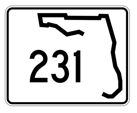 Florida State Road 231 Sticker Decal R1508 Highway Sign - Winter Park Products