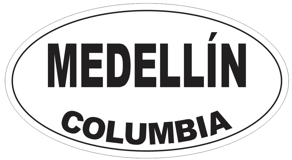 Medellin Columbia Oval Bumper Sticker or Helmet Sticker D4170