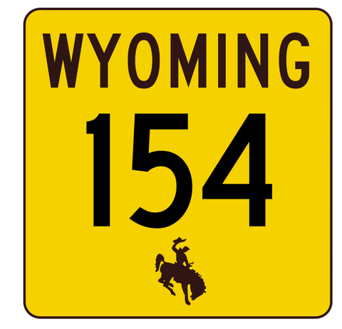 Wyoming Highway 154 Sticker R3437 Highway Sign