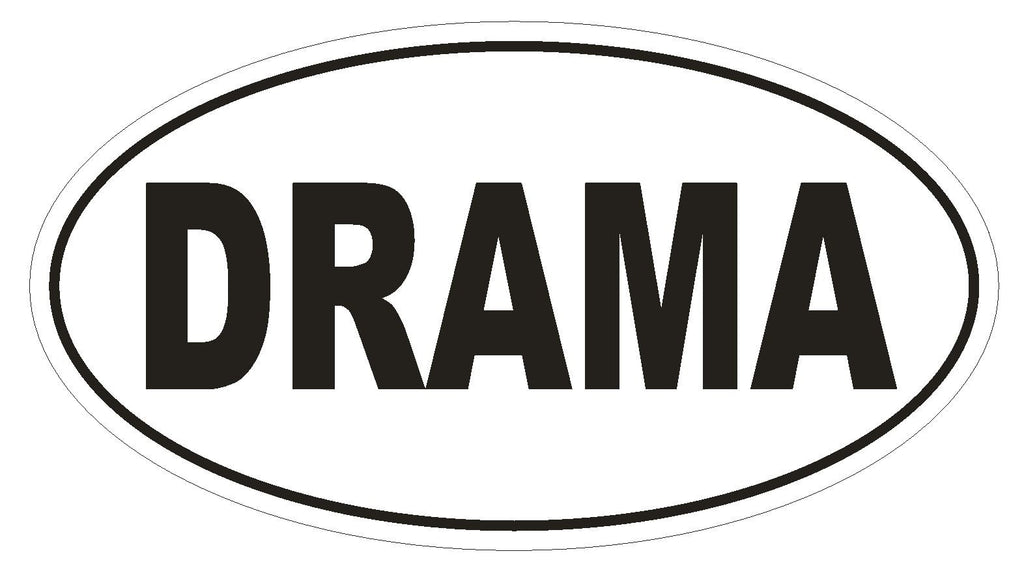 DRAMA Oval Bumper Sticker or Helmet Sticker D1808 Euro Oval - Winter Park Products