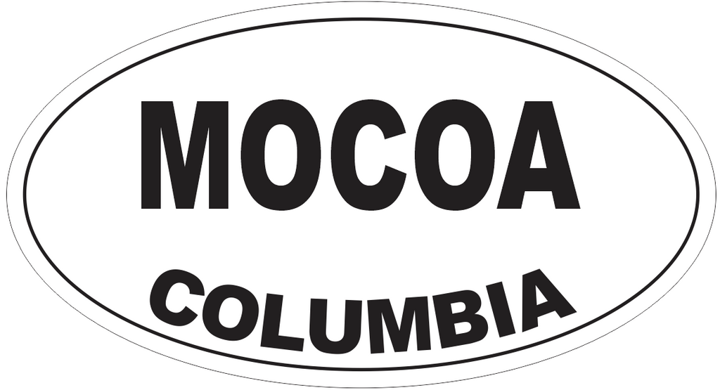 Mocoa Columbia Oval Bumper Sticker or Helmet Sticker D4633
