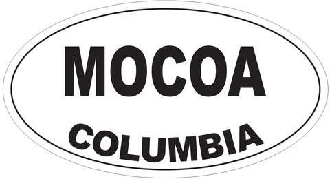 Mocoa Columbia Oval Bumper Sticker or Helmet Sticker D4633