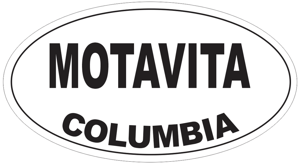 Motavita Columbia Oval Bumper Sticker or Helmet Sticker D4331