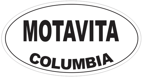 Motavita Columbia Oval Bumper Sticker or Helmet Sticker D4331