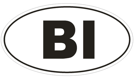 BI Burundi Oval Bumper Sticker or Helmet Sticker D2106 Euro Oval Country Code - Winter Park Products