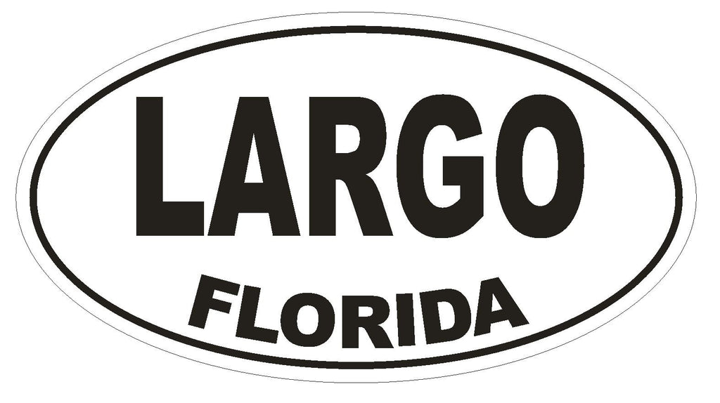 Largo Florida Oval Bumper Sticker or Helmet Sticker D1324 Euro Oval - Winter Park Products