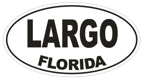 Largo Florida Oval Bumper Sticker or Helmet Sticker D1324 Euro Oval - Winter Park Products