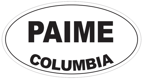 Paime Columbia Oval Bumper Sticker or Helmet Sticker D4481