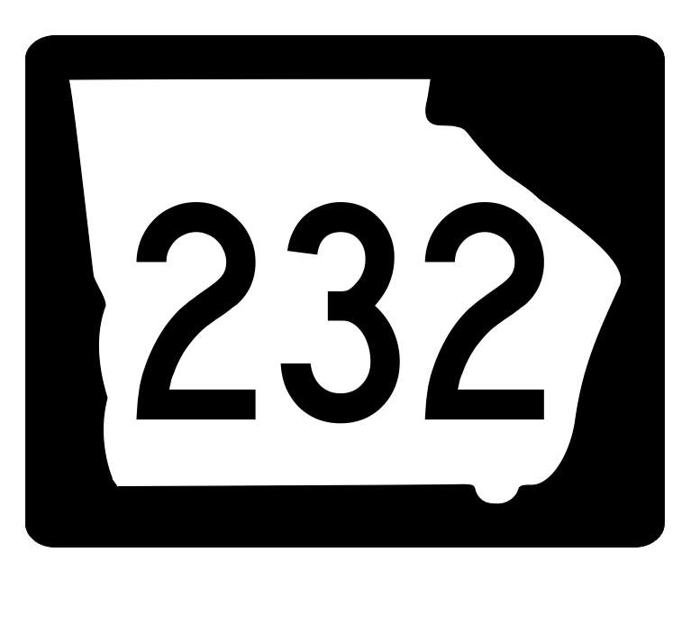Georgia State Route 232 Sticker R3898 Highway Sign