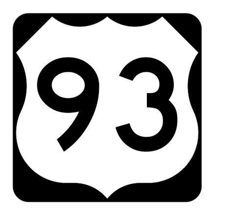 US Route 93 Sticker R1951 Highway Sign Road Sign - Winter Park Products