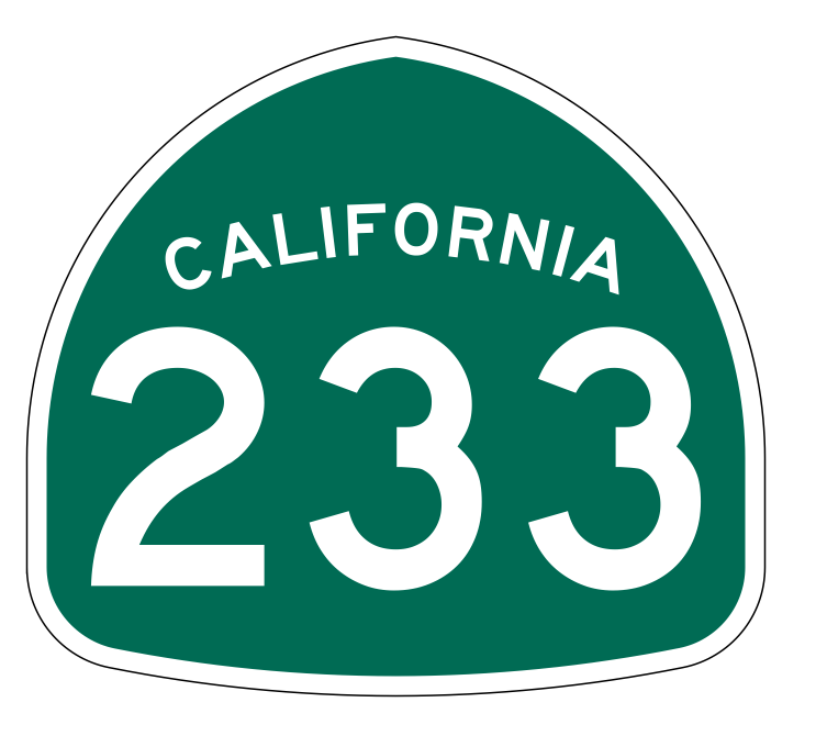 California State Route 233 Sticker Decal R1289 Highway Sign - Winter Park Products