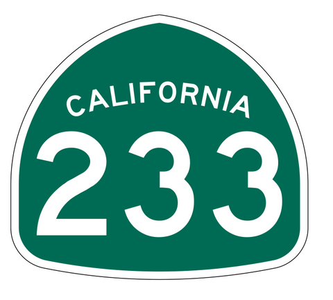 California State Route 233 Sticker Decal R1289 Highway Sign - Winter Park Products