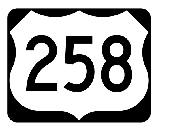 US Route 258 Sticker R2159 Highway Sign Road Sign – Winter Park Products