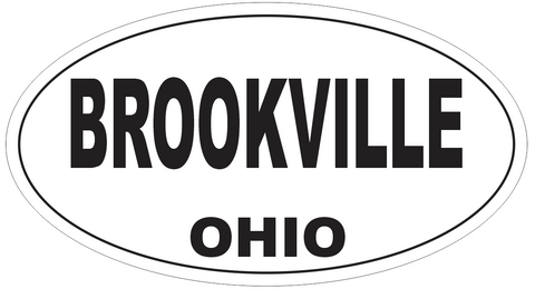 Brookville Ohio Oval Bumper Sticker or Helmet Sticker D6046