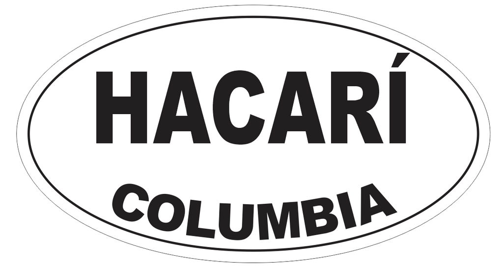 Hacari Columbia Oval Bumper Sticker or Helmet Sticker D4620