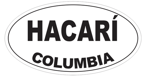 Hacari Columbia Oval Bumper Sticker or Helmet Sticker D4620