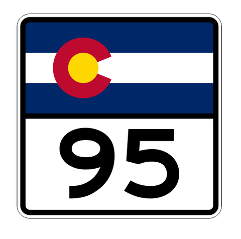 Colorado State Highway 95 Sticker Decal R1833 Highway Sign - Winter Park Products
