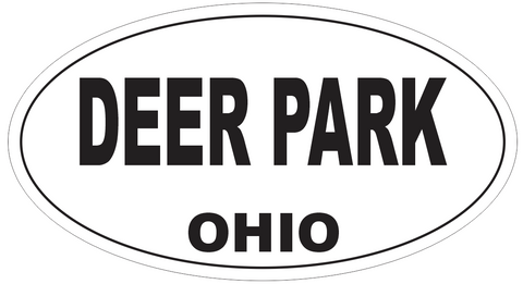 Deer Park Ohio Oval Bumper Sticker or Helmet Sticker D6074
