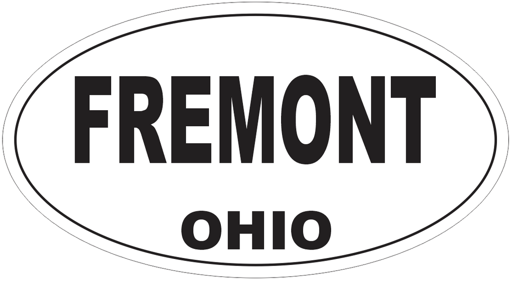 Fremont Ohio Oval Bumper Sticker or Helmet Sticker D6095