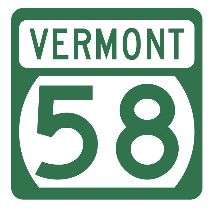 Vermont State Highway 58 Sticker Decal R5290 Highway Route Sign