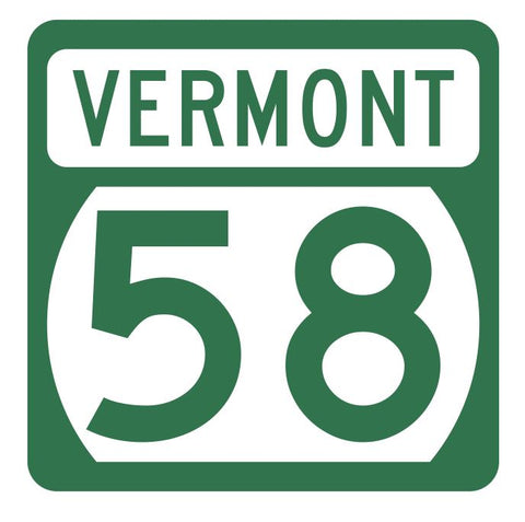Vermont State Highway 58 Sticker Decal R5290 Highway Route Sign