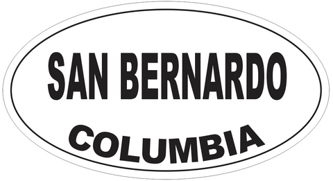 San Bernardo Columbia Oval Bumper Sticker or Helmet Sticker D5436