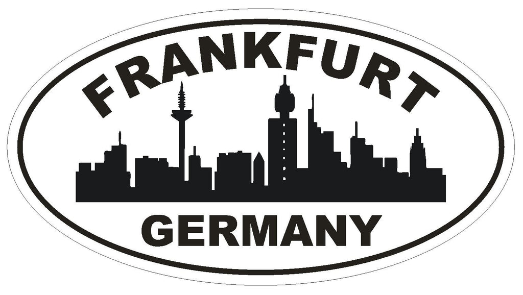 Frankfurt Germany Oval Bumper Sticker or Helmet Sticker D1296 Euro Oval - Winter Park Products