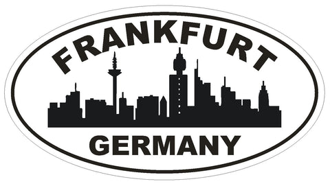 Frankfurt Germany Oval Bumper Sticker or Helmet Sticker D1296 Euro Oval - Winter Park Products