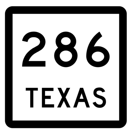 Texas State Highway 286 Sticker Decal R2581 Highway Sign