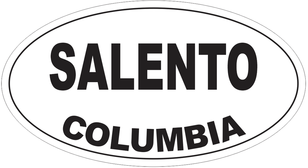 Salento Columbia Oval Bumper Sticker or Helmet Sticker D4644